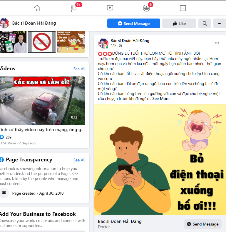 Fanpage Bác sĩ Đoàn Hải Đăng được cập nhật mỗi ngày