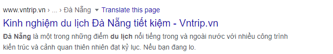 Meta Description không liên quan đến chủ đề của title