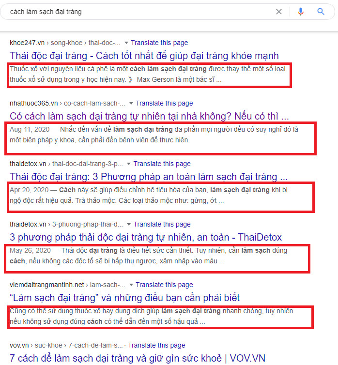 Kết quả Meta Description có thể không rõ ràng