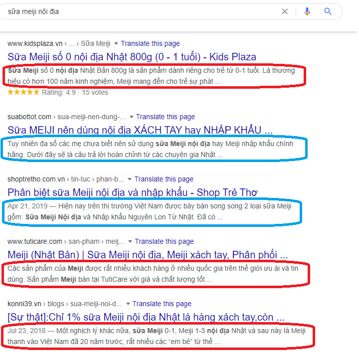 Nên cẩn thận với những trường hợp Search Intent bị trộn lẫn